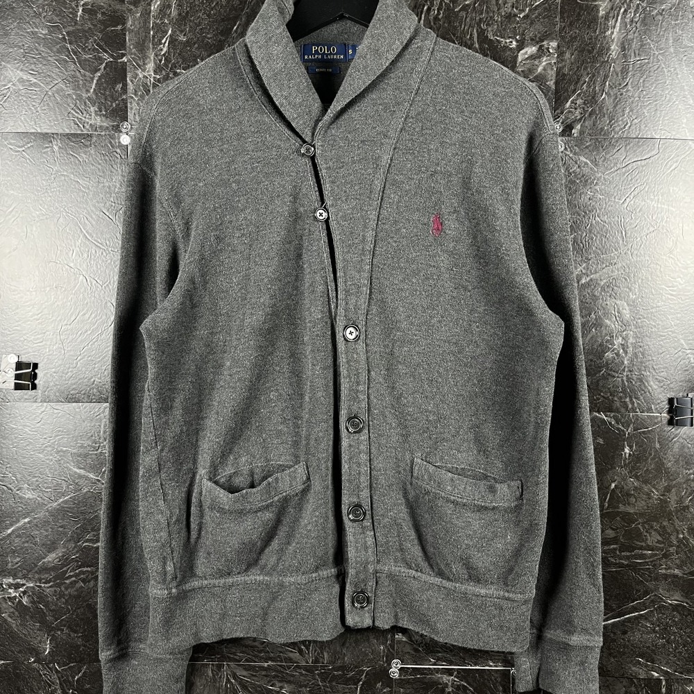Polo Ralph Lauren Men's Grey Luxury Estate Shawl Cardigan Small